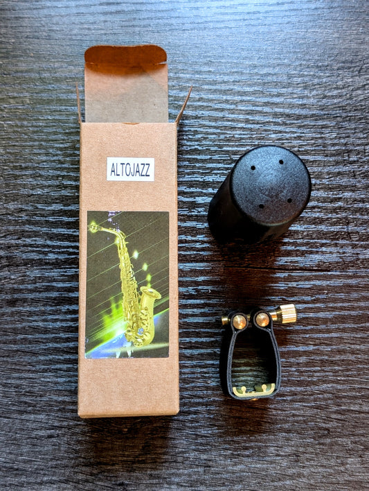 PNW Music alto saxophone ligature with single-screw adjustment mechanism for precise reed control and consistent vibration response