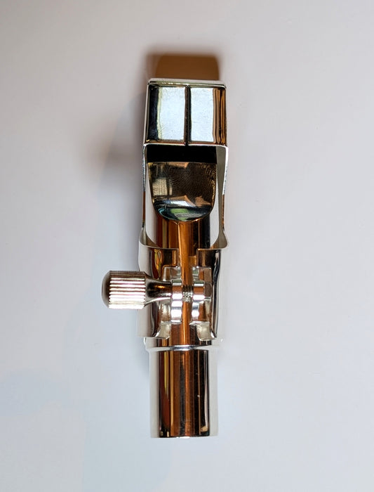 Silver J. Pickett AX-7 alto saxophone jazz mouthpiece with precision-leveled rails and professionally refaced bore opening