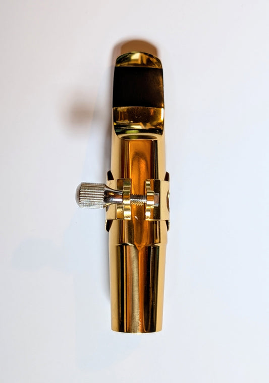 J. Pickett gold brass tenor saxophone mouthpiece G-7 tip opening, professionally refaced by PNW Music for jazz performance