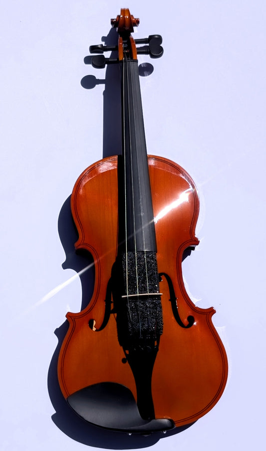 PNW Music full size 4/4 student violin with engineered wood body, complete beginner outfit kit including bow and case