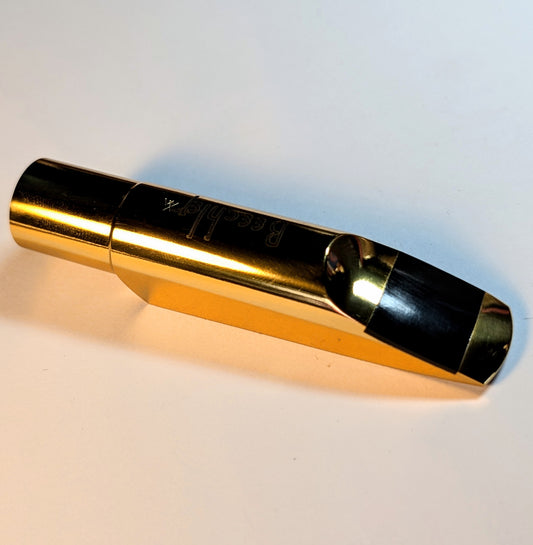 PNW Music alto saxophone metal mouthpiece with professional polish and upgrades, factory second with mis-stamped branding