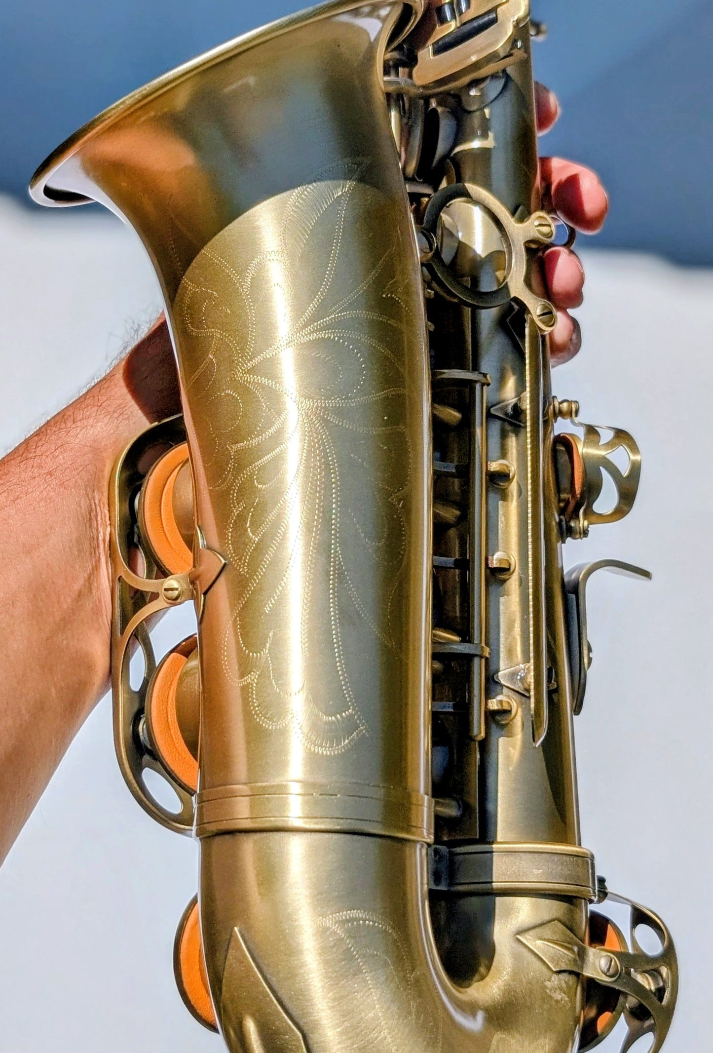 J. Pickett Foundation I Series alto saxophone with distinctive matte brass finish and Premium high F# key for students