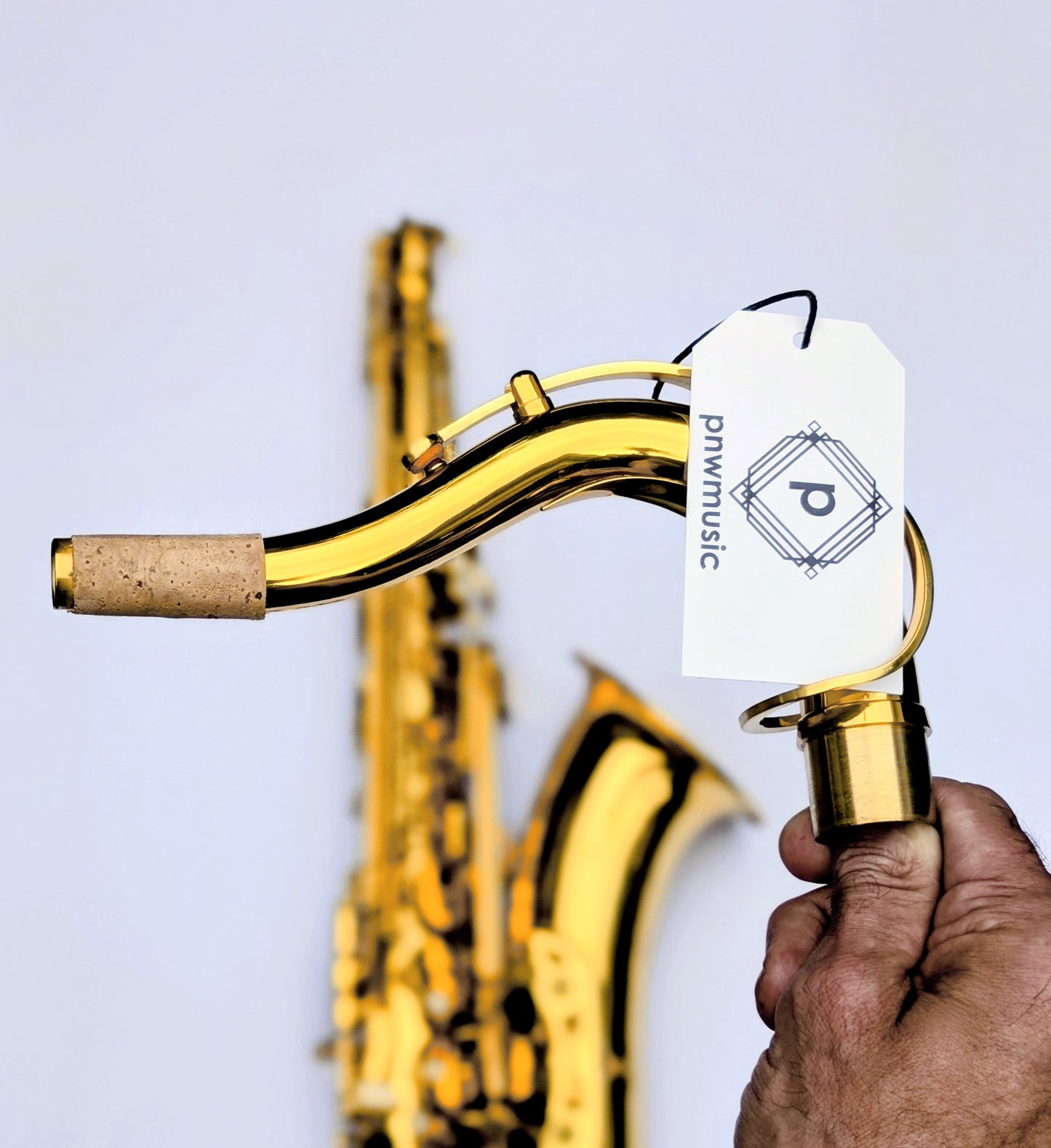 Slade bright brass tenor saxophone with gold lacquer finish, featuring responsive keys and reinforced posts for beginning students