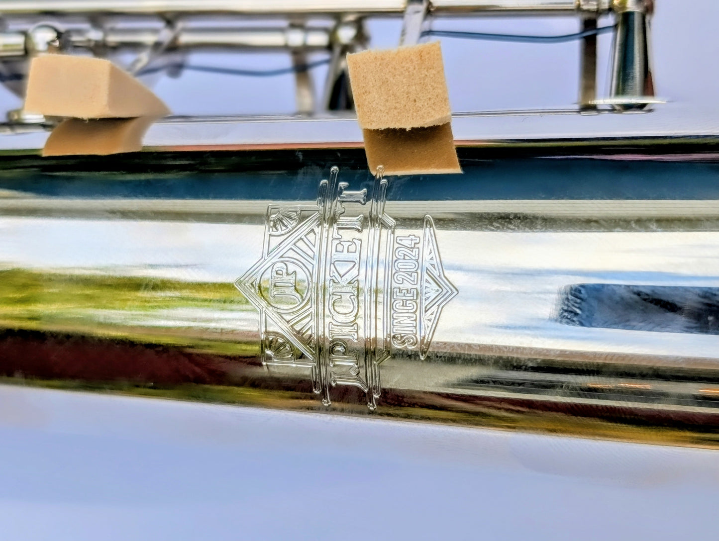 Silver-plated soprano saxophone with brass keys from PNW Music Foundation II series, Premium wind instrument for jazz and classical