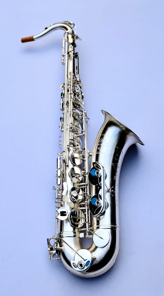 Craftsman Collection tenor saxophone with bright silver finish and Premium calibration by Jeremy Pickett for optimal sound clarity
