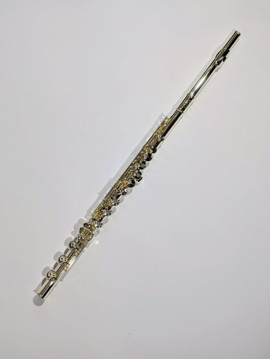 Solid Sterling Silver Flute, split-E