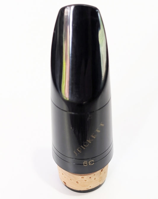 J. Pickett 6C hard rubber clarinet mouthpiece in black, Premium grade with precision tip opening for orchestral performance